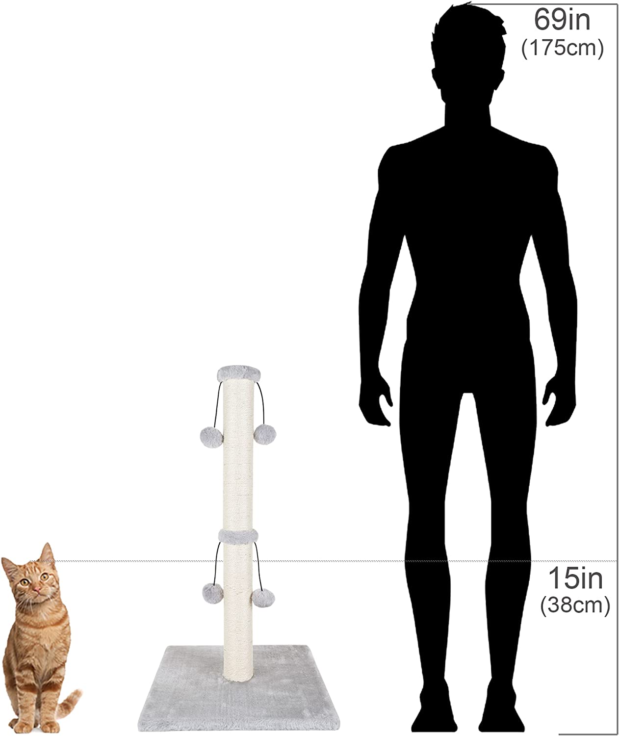 Dimaka 34'' Cat Scratching Post, Cat Scratching Post,