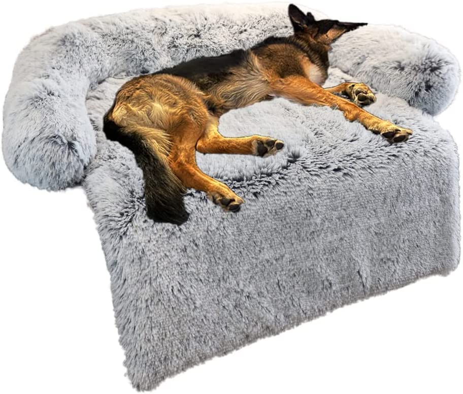 Calming Dog Bed Fluffy Plush Mat for Furniture
