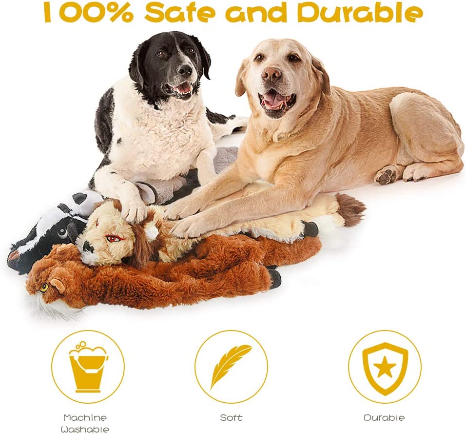 Dog Squeaky Toys, No Stuffing Plush Dogs Chew Toy for