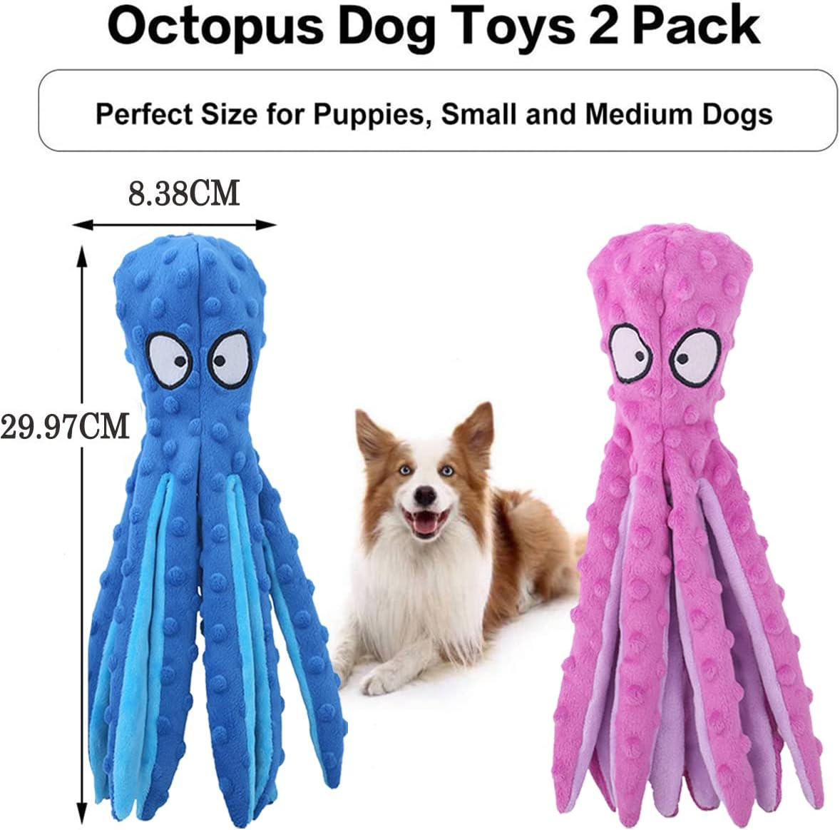 OKVSKO Dog Squeaky Toys Plush Chew Toy Crinkle No