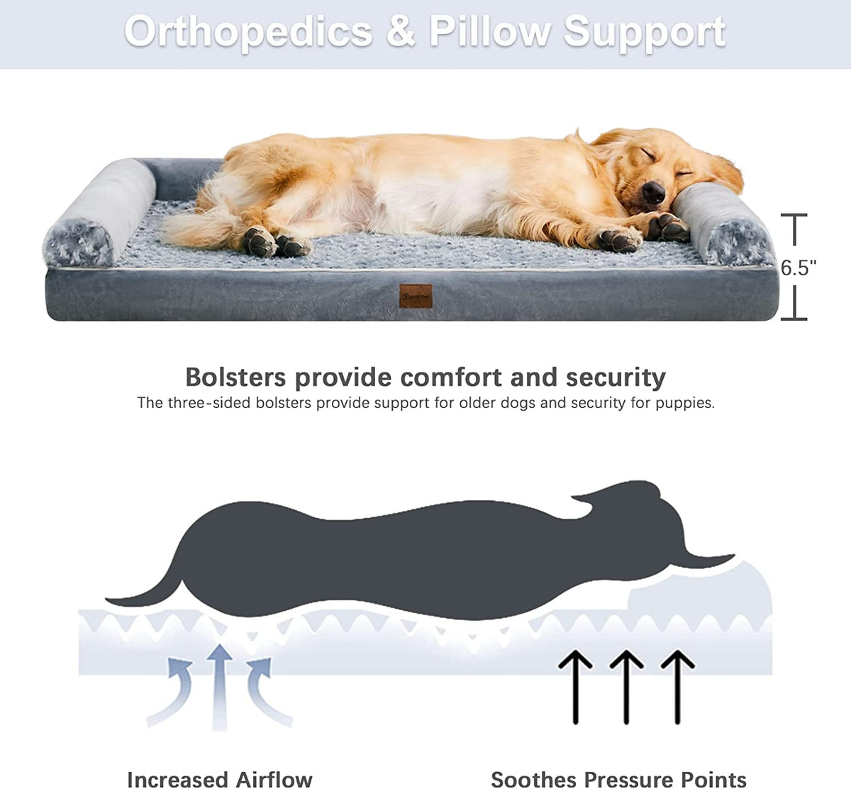 BFPETHOME Orthopedic Beds for Large, Medium Dogs, Egg-