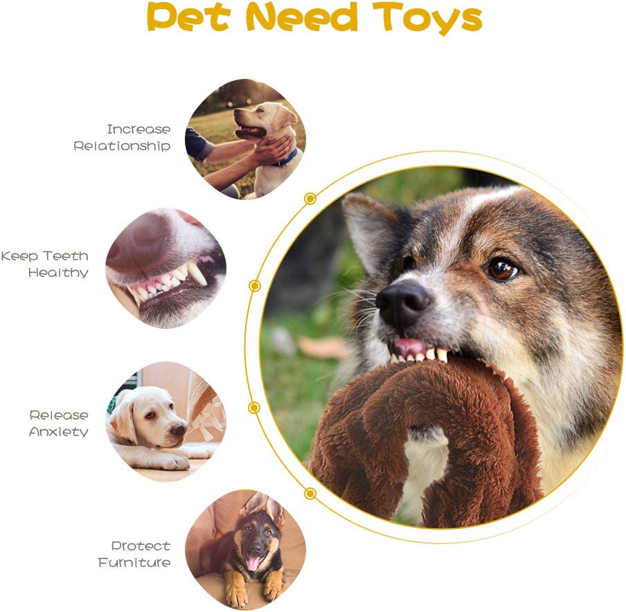 Dog Squeaky Toys, No Stuffing Plush Dogs Chew Toy for