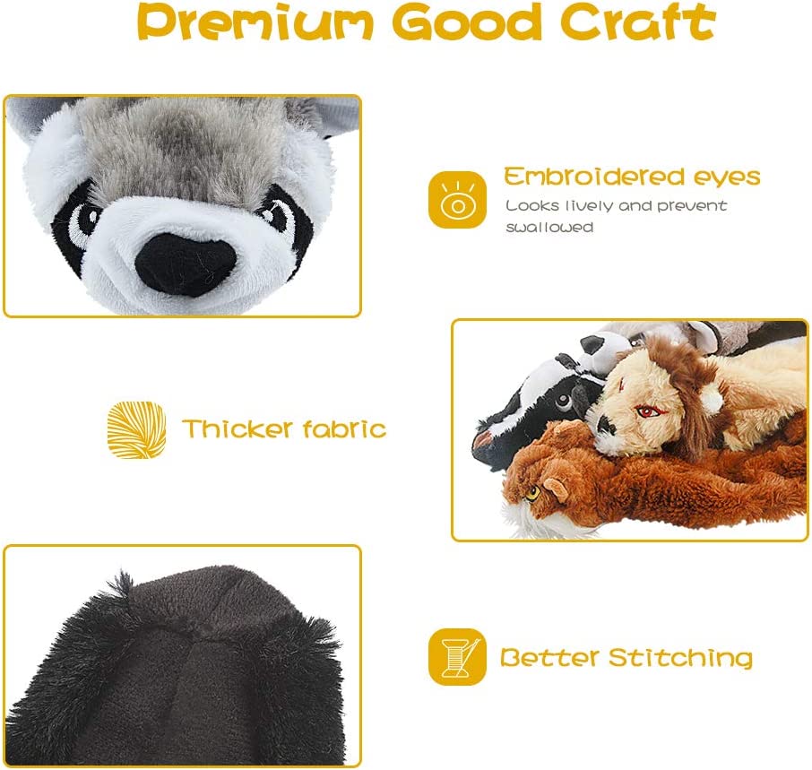 Dog Squeaky Toys, No Stuffing Plush Dogs Chew Toy for
