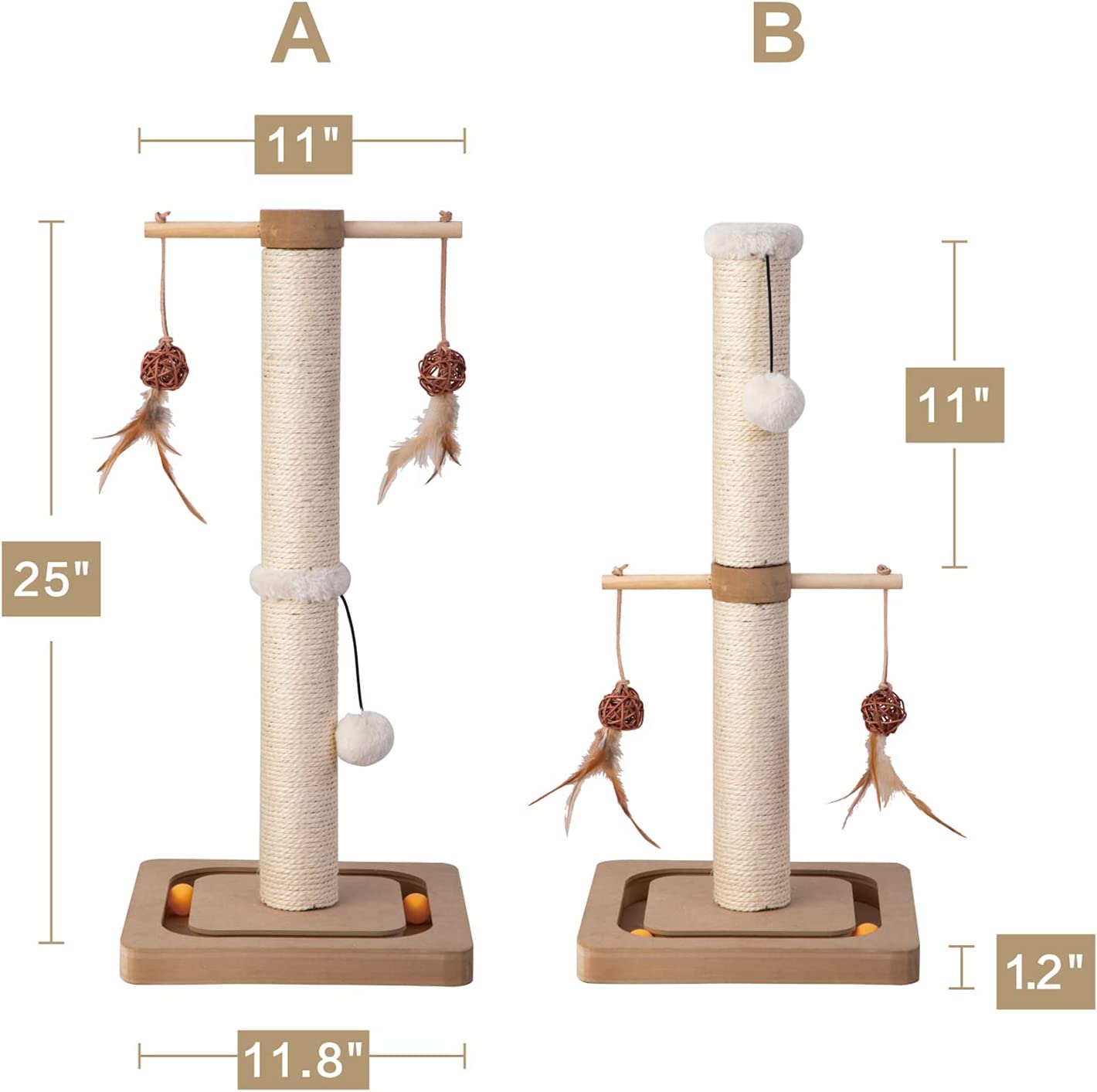 PEEKAB Cat Scratching Post Premium Sisal Toll Scratch