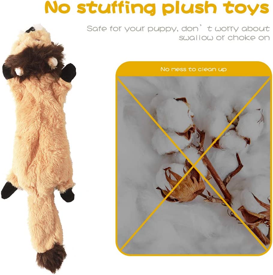 Dog Squeaky Toys, No Stuffing Plush Dogs Chew Toy for
