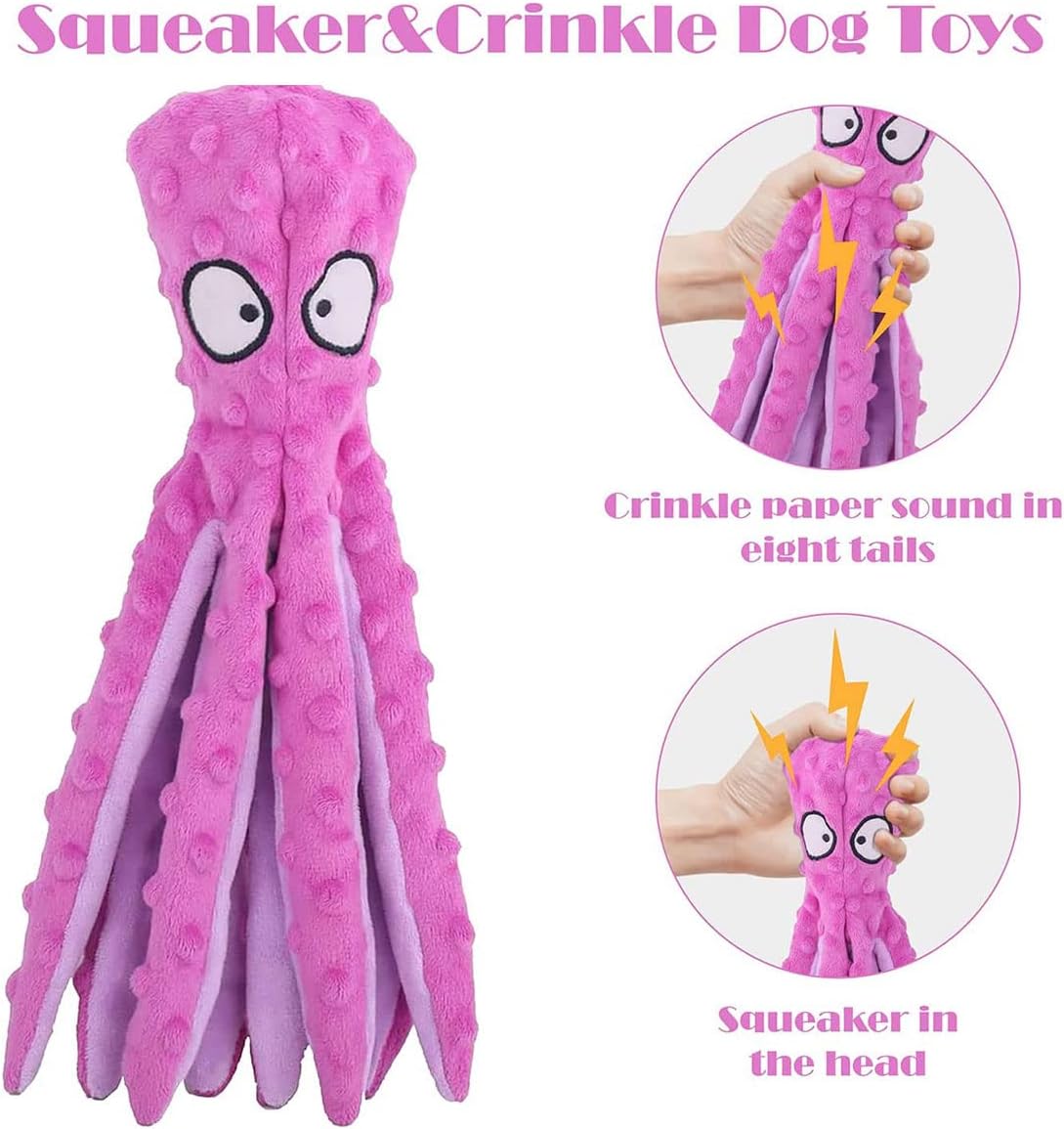 OKVSKO Dog Squeaky Toys Plush Chew Toy Crinkle No