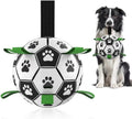 QDAN Dog Toys Soccer Ball with Straps, Interactive for