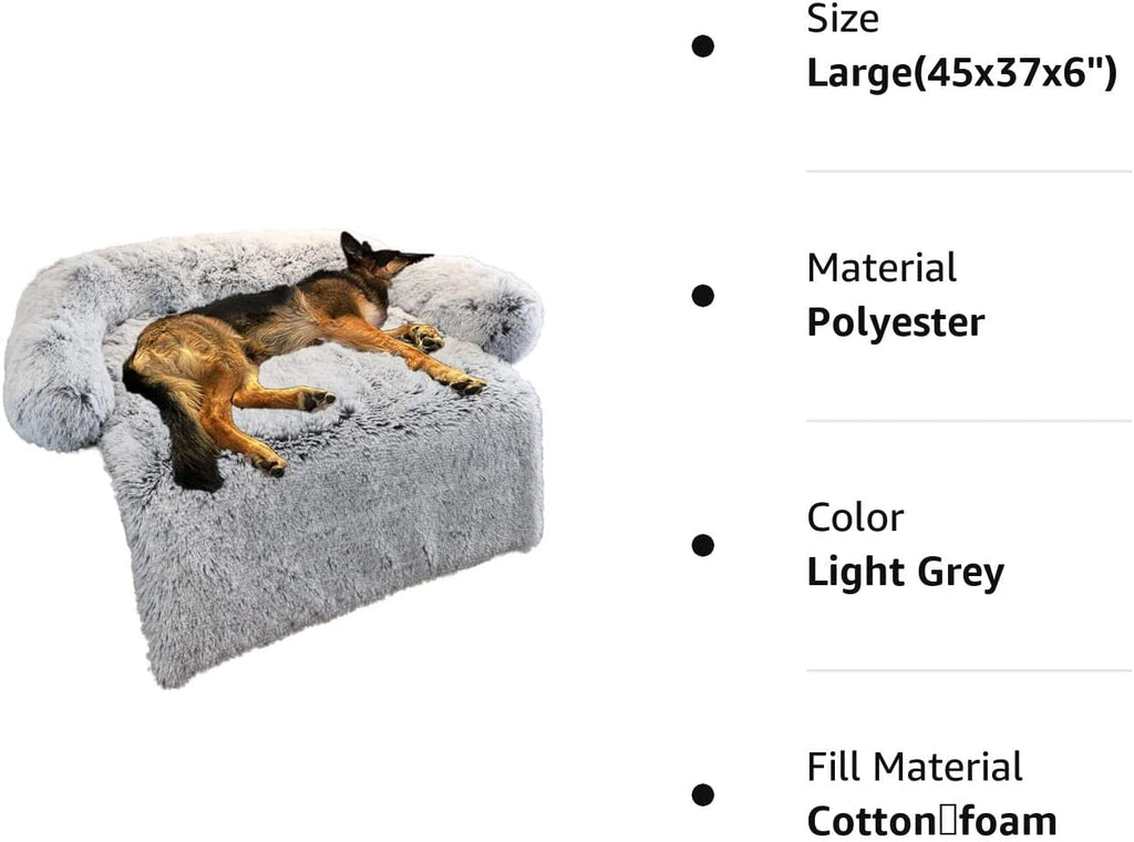 Calming Dog Bed Fluffy Plush Mat for Furniture