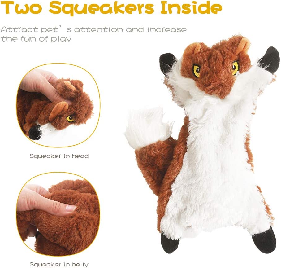Dog Squeaky Toys, No Stuffing Plush Dogs Chew Toy for