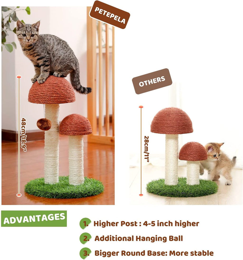 PETEPELA Cat Scratching Post, Mushroom Tall Cat