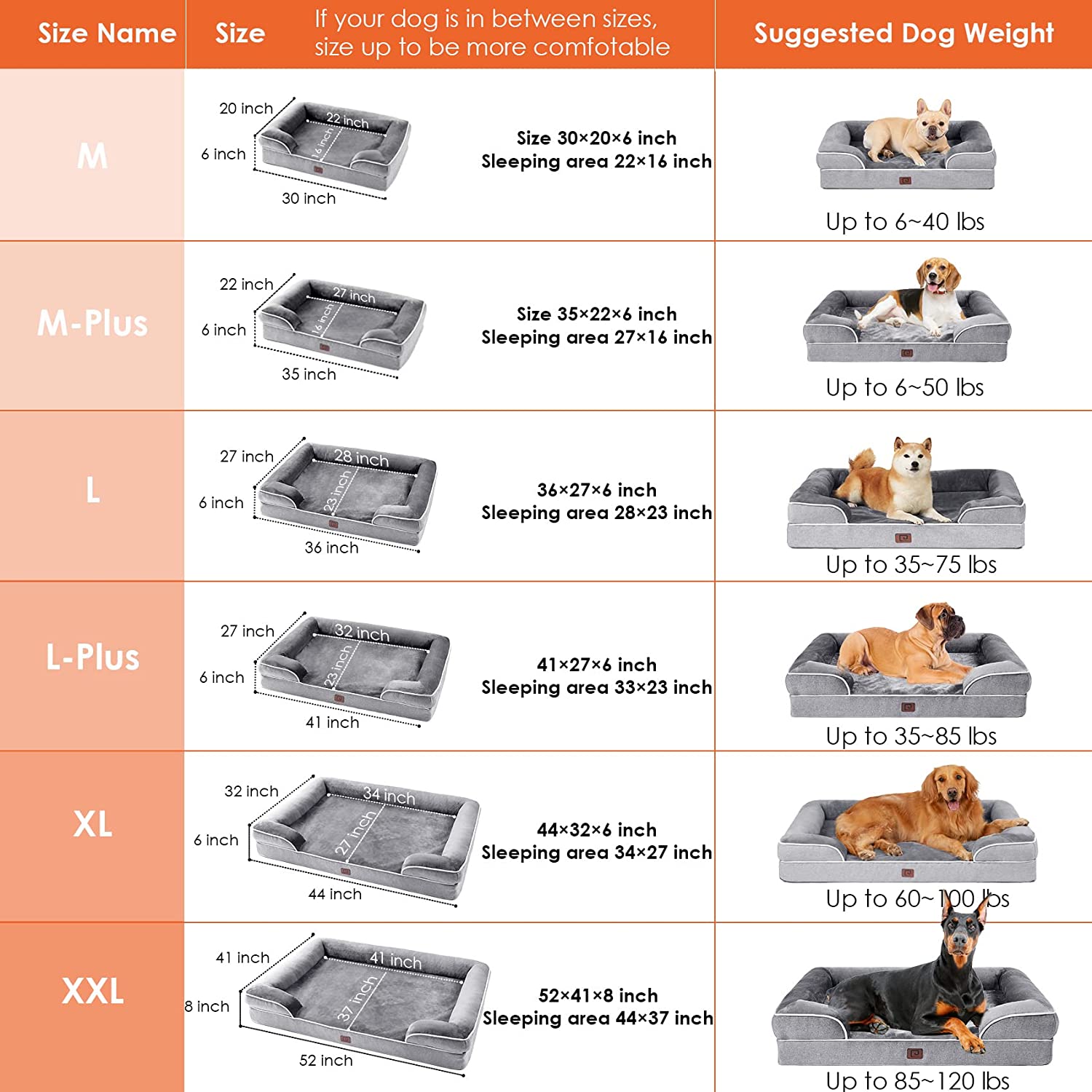 EHEYCIGA Memory Foam Large Dog Bed with Sides,