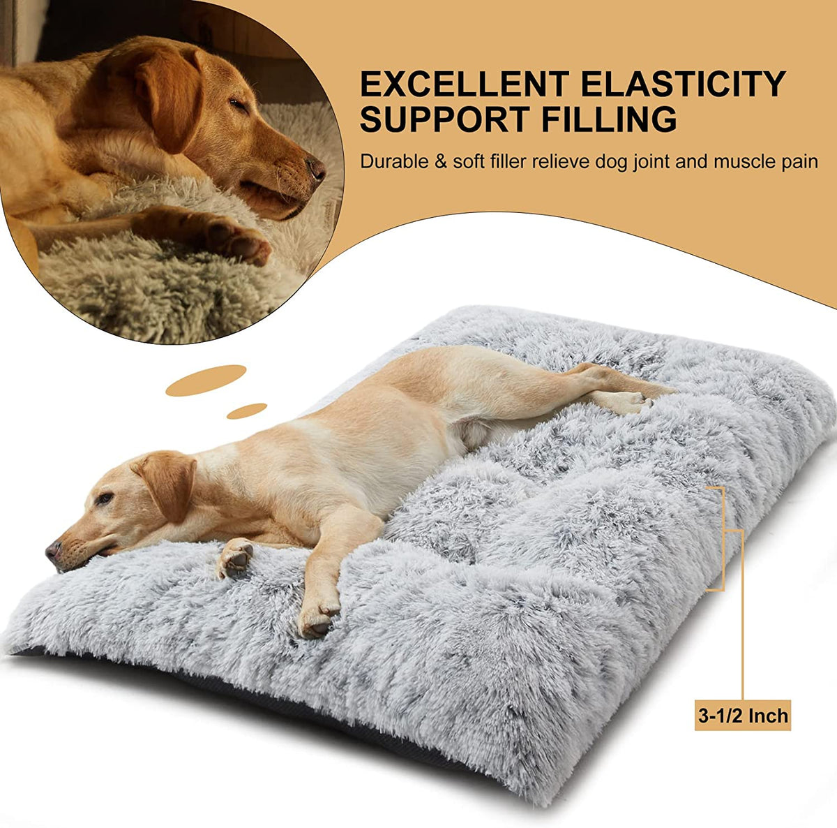 BFPETHOME Dog Beds for Large Dogs, Plush Crate Bed