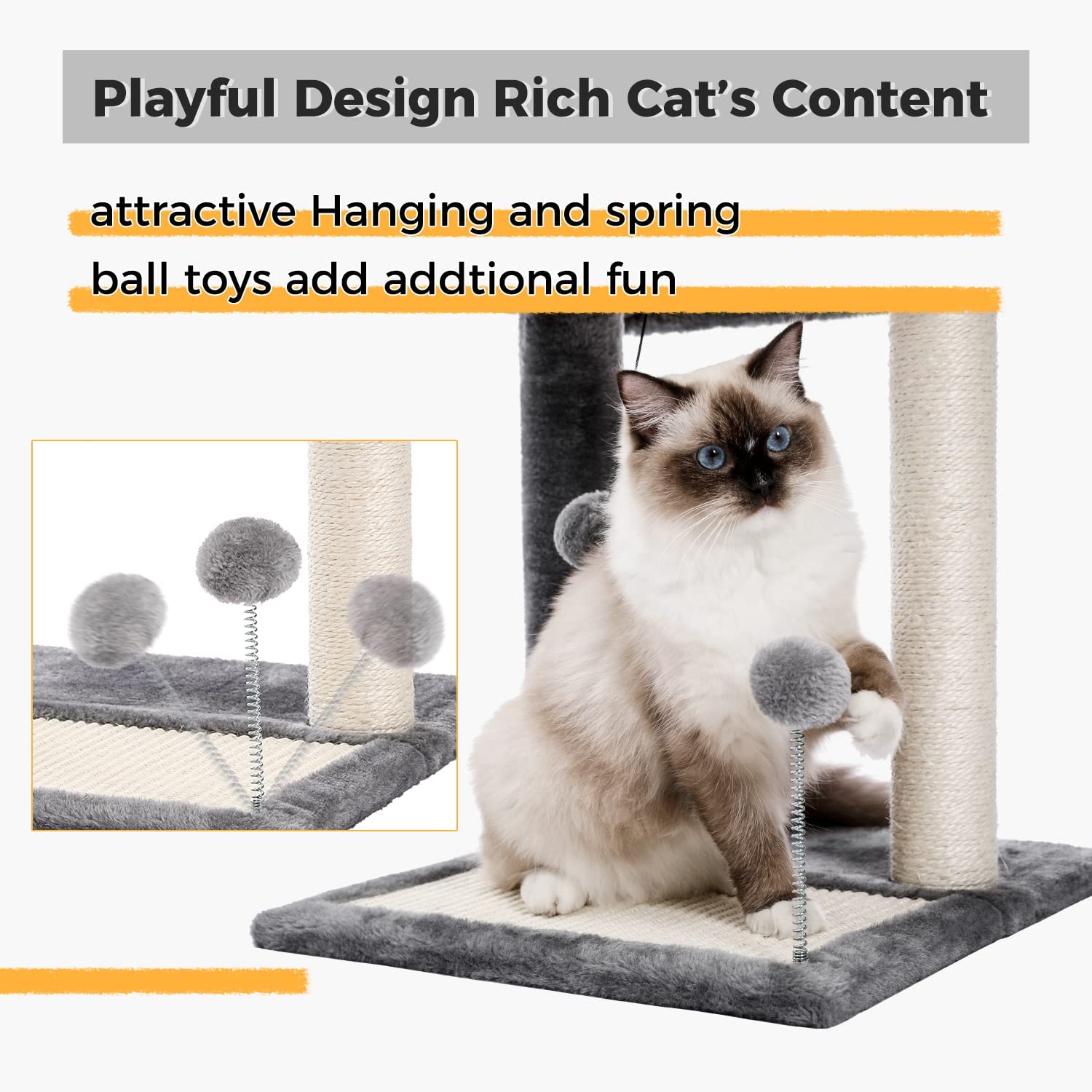 PAWZ Road Cat Scratching Post Bed, Featuring with Soft
