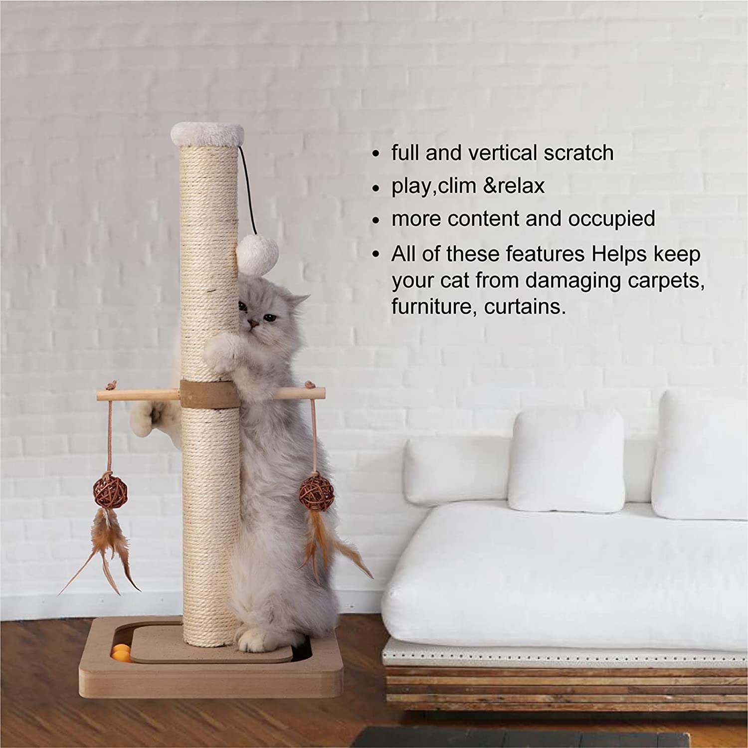 PEEKAB Cat Scratching Post Premium Sisal Toll Scratch