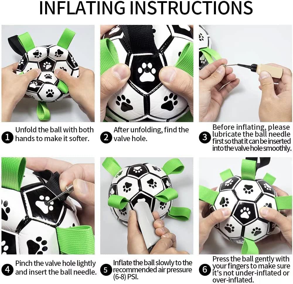 QDAN Dog Toys Soccer Ball with Straps, Interactive for