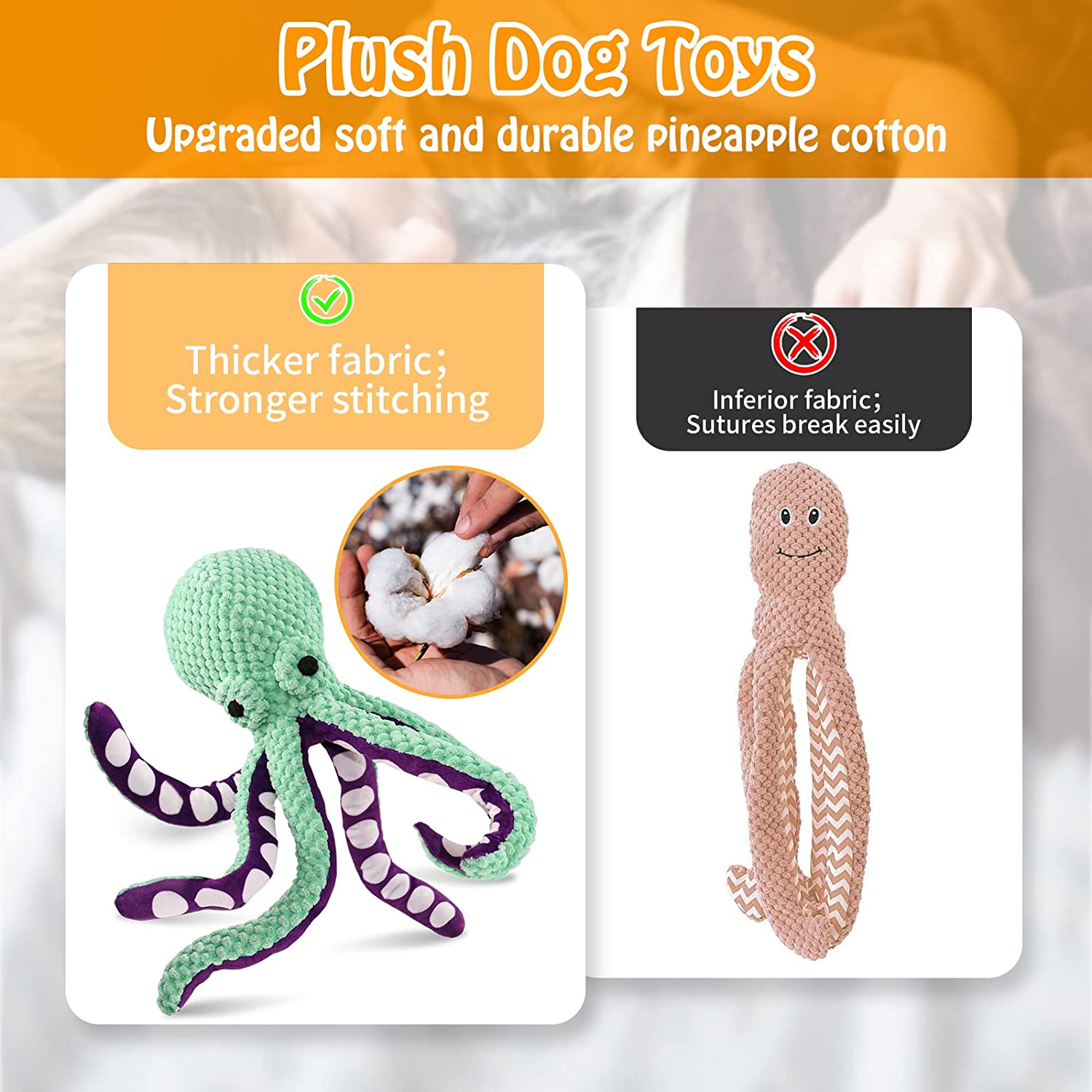 Fuufome Dog Toys/Squeaky Toys/Large Toys/Plush