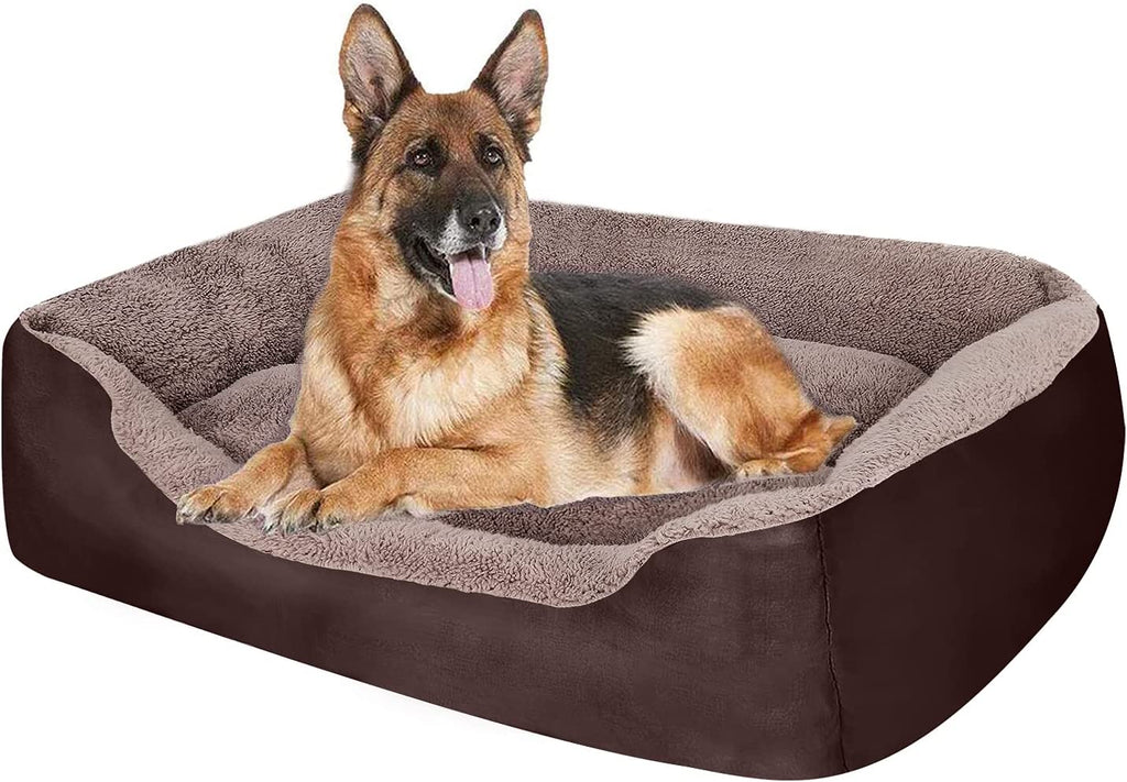 PUPPBUDD Dog Beds for Large Dogs, Rectangle Washable