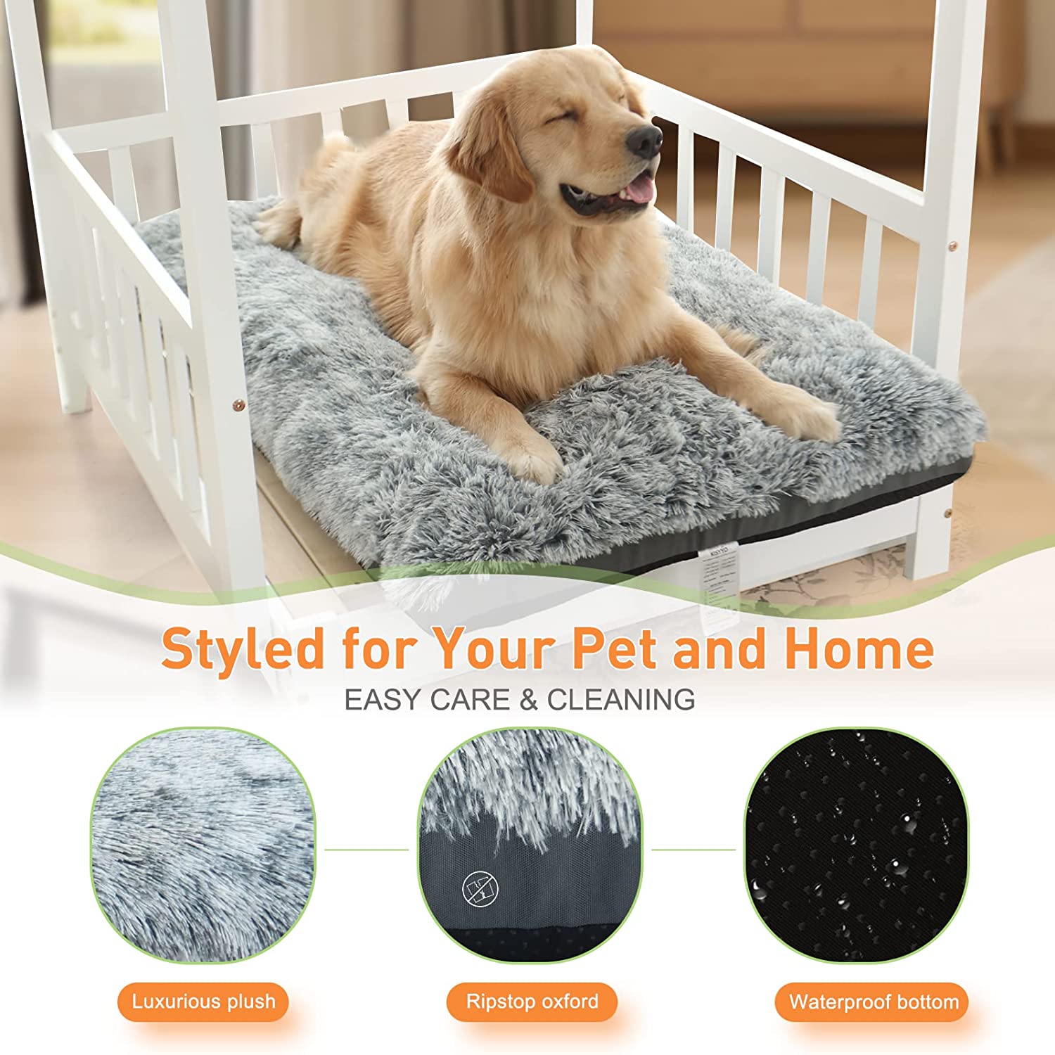 KISYYO Dog Beds for Large Dogs Fixable Deluxe Cozy