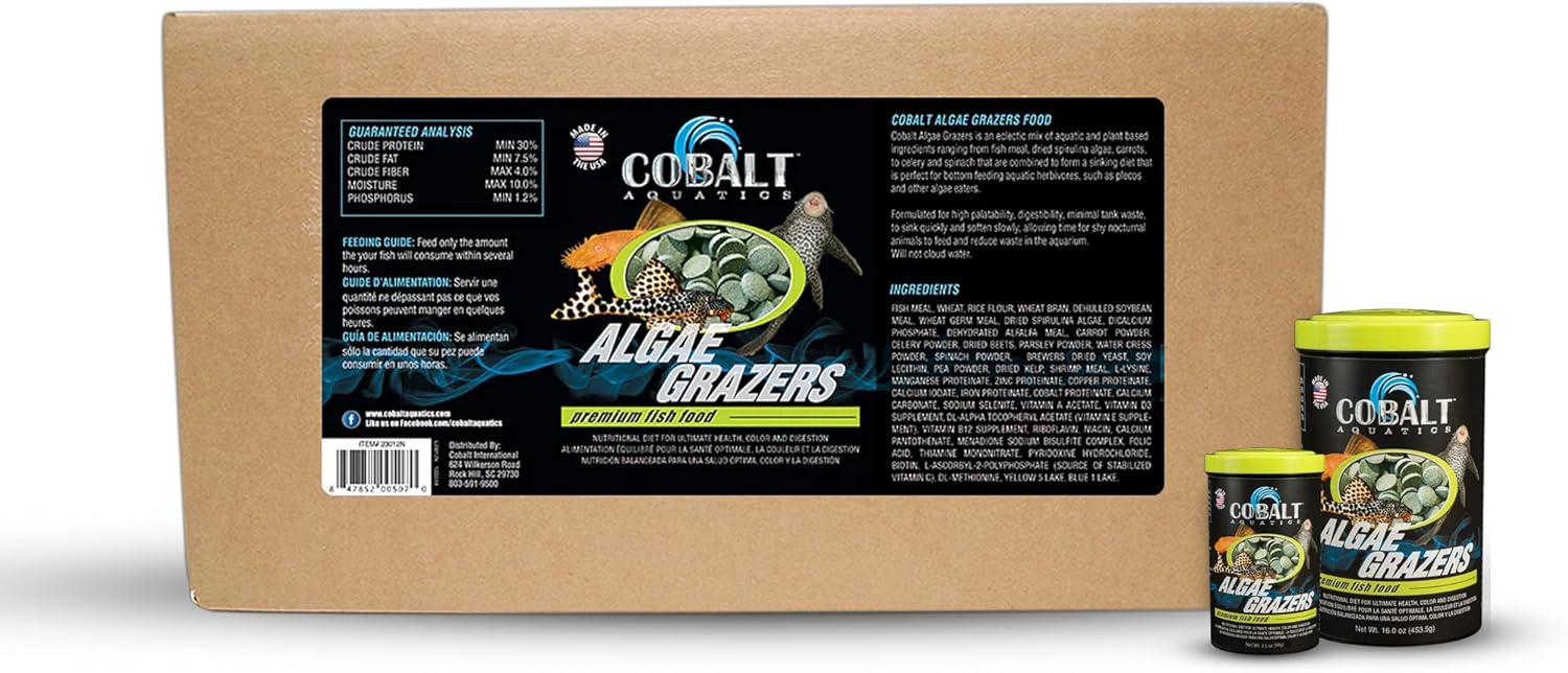 Cobalt Aquatics Algae Grazer Flakes with Probiotics,