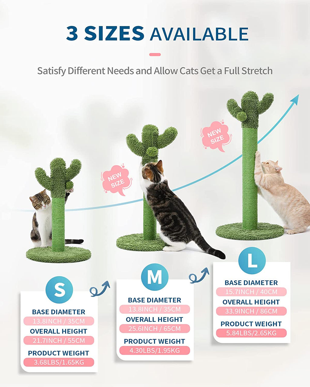 Made4Pets Cat Scratching Post, Cactus Cat Scratcher