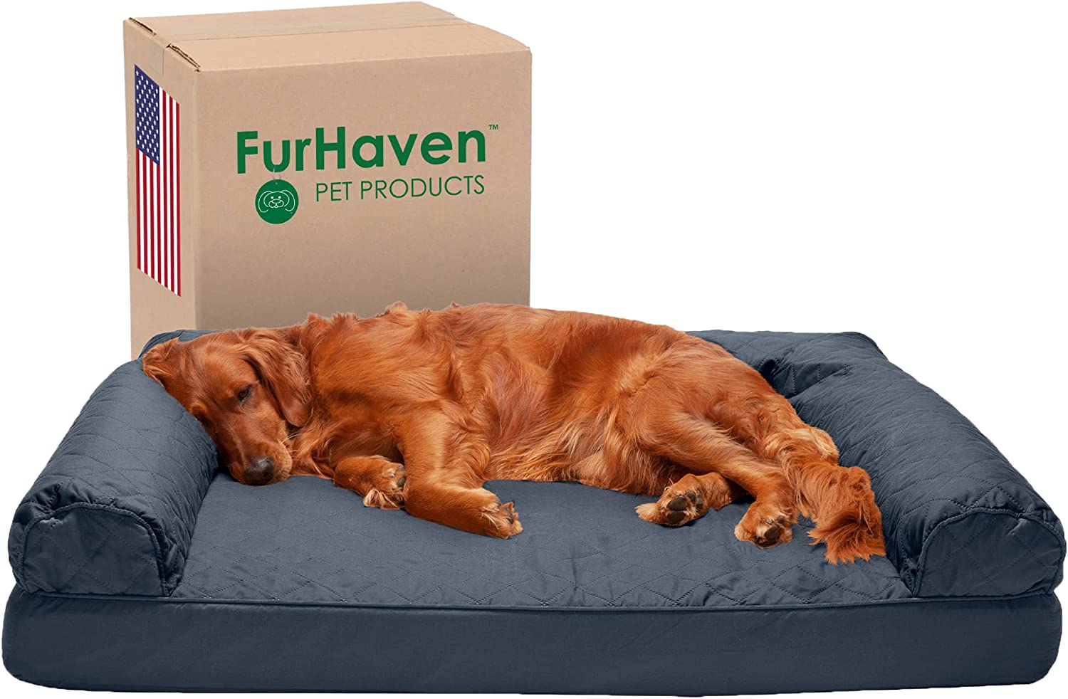 Furhaven XL Orthopedic Dog Bed Quilted Sofa-Style w/