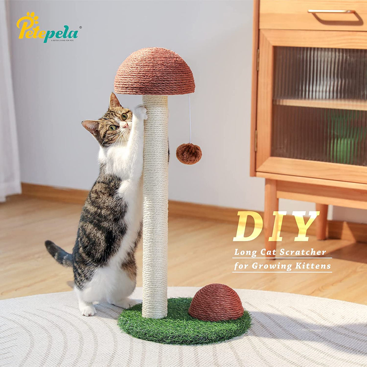 PETEPELA Cat Scratching Post, Mushroom Tall Cat