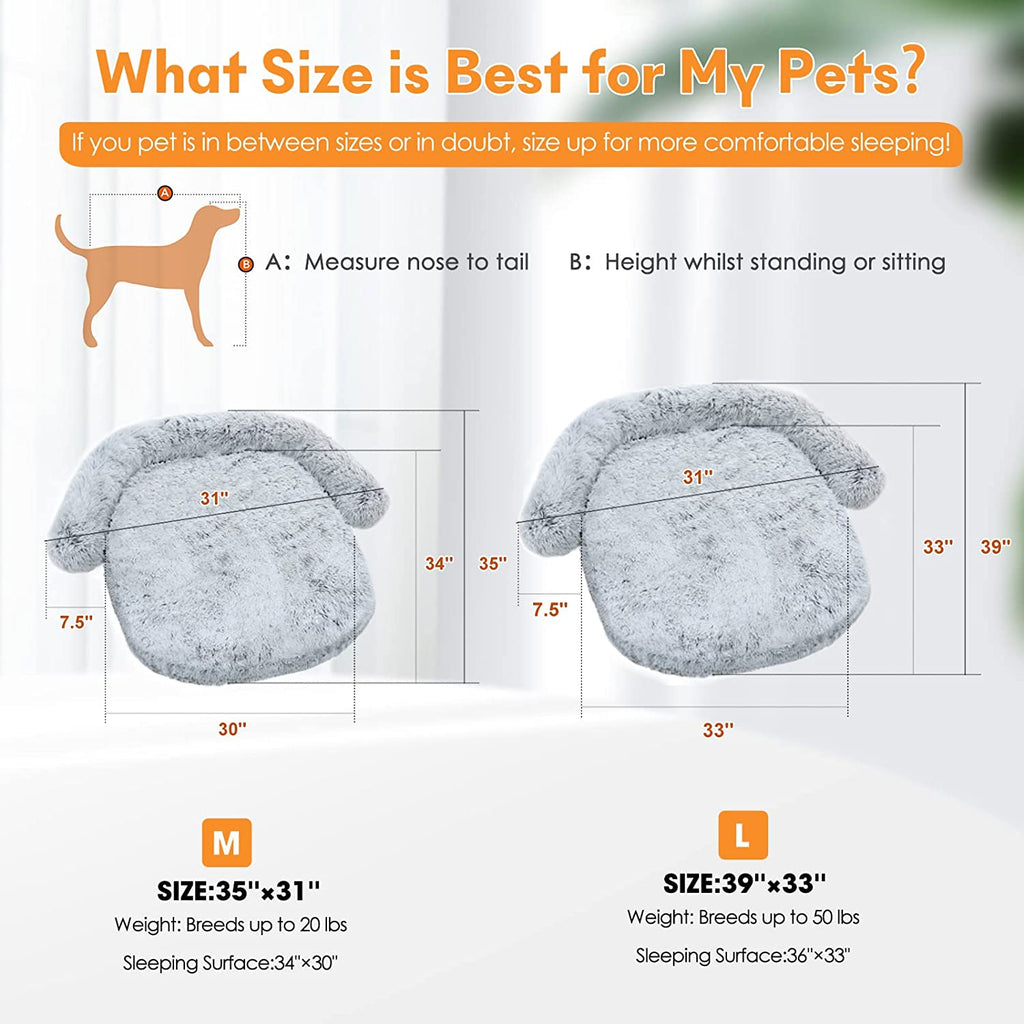 Auvce Fluffy Calming Large Dog Bed Deluxe Anti-Anxiety