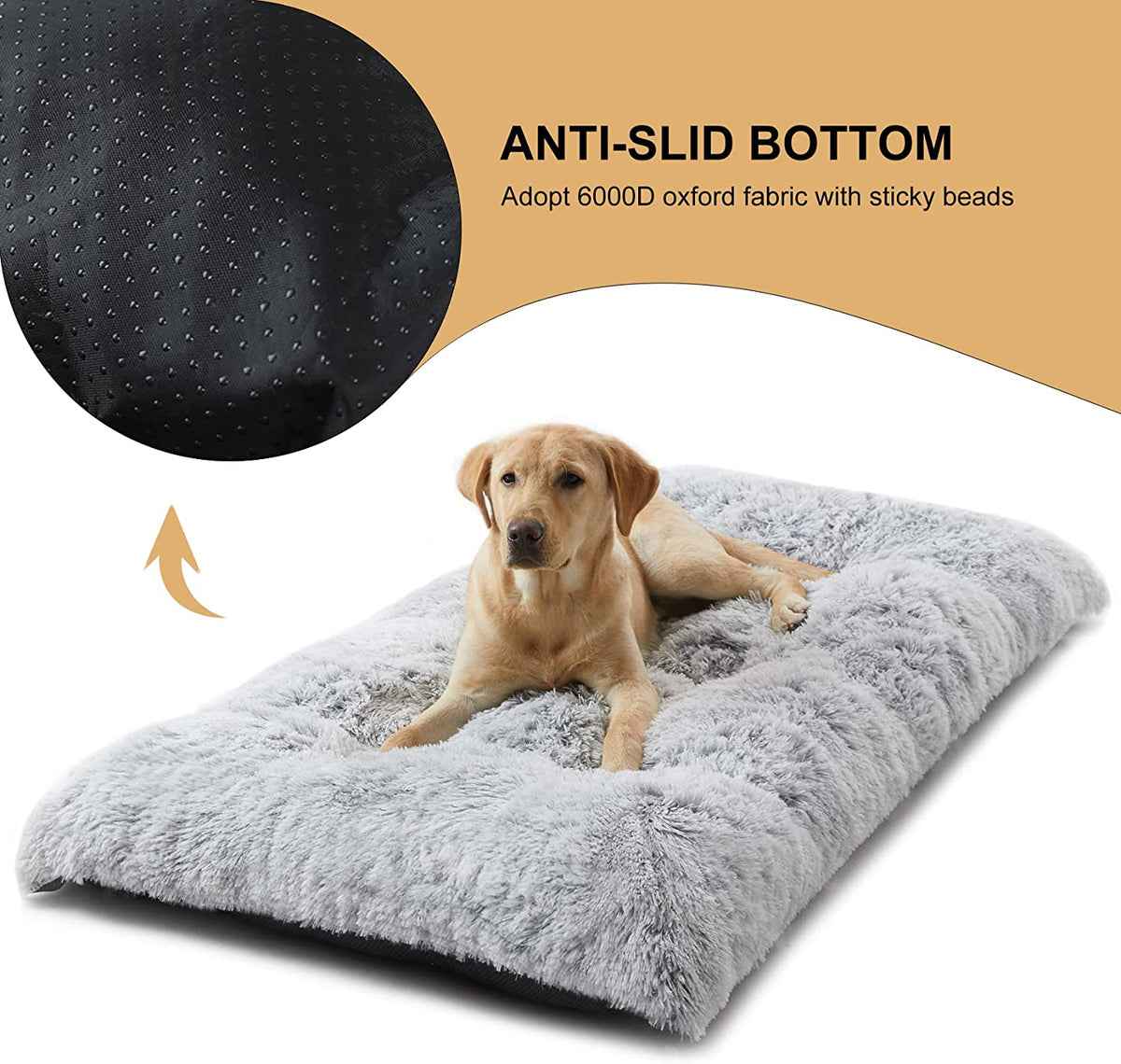 BFPETHOME Dog Beds for Large Dogs, Plush Crate Bed