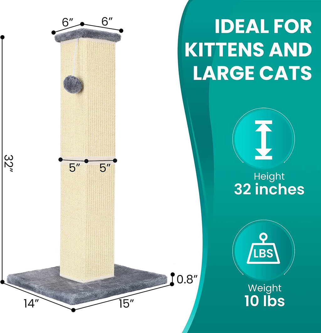 YULOYI Cat Scratching Post 32 Inch for Indoor Large