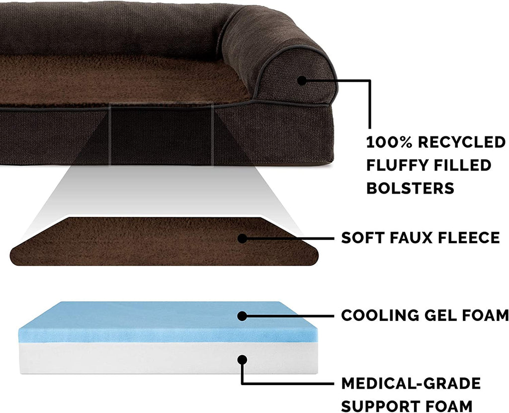 Furhaven XXL Cooling Gel Foam Dog Bed Sherpa &