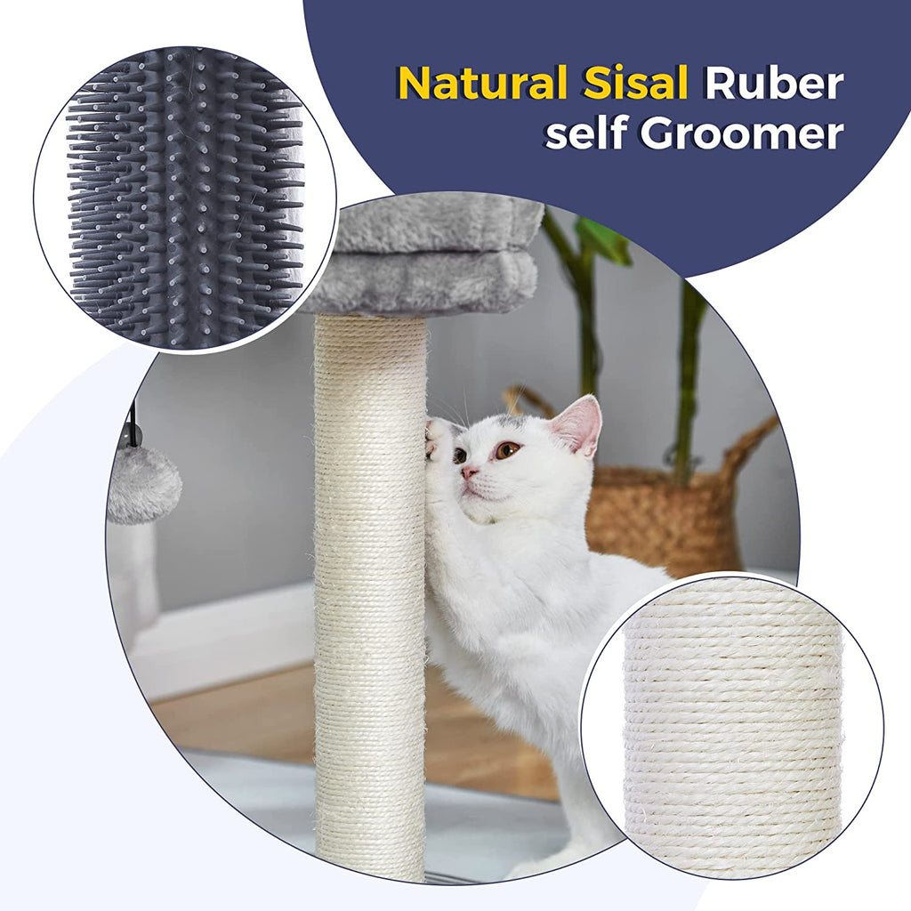 MeowSir Cat Tree 4 in 1 Cat Scratching Post Featuring
