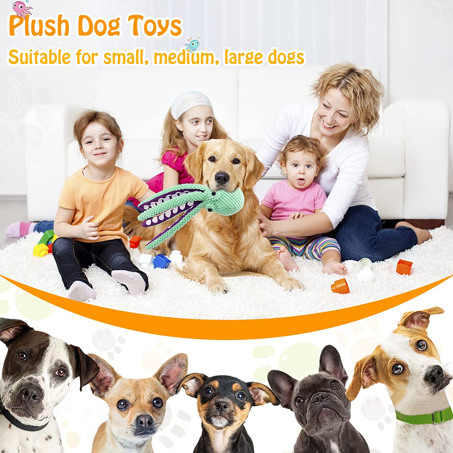Fuufome Dog Toys/Squeaky Toys/Large Toys/Plush