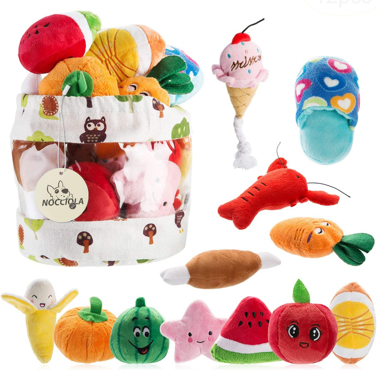 Nocciola Dog Squeaky Toys Cute Plush Small for Small