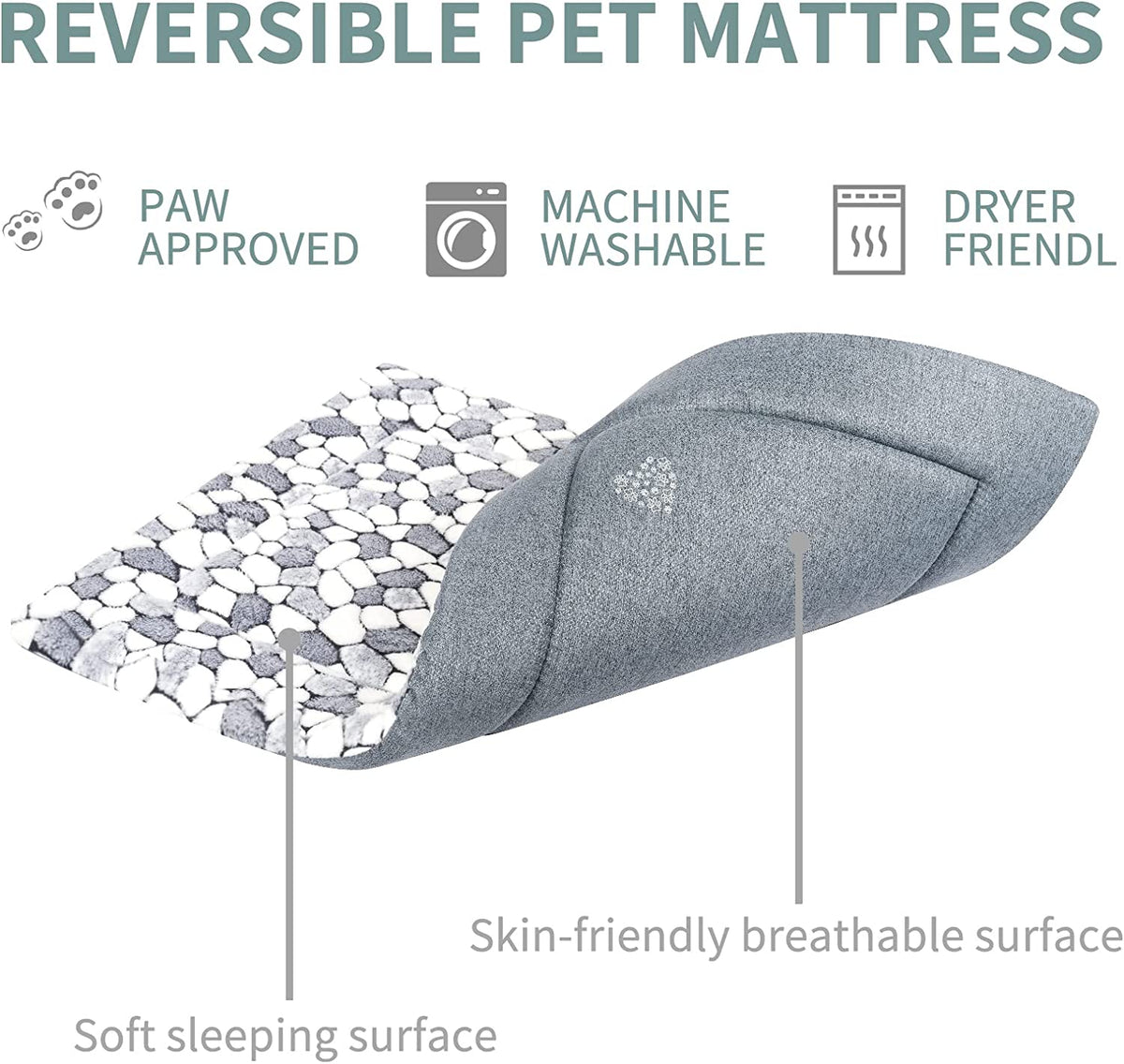 VANKEAN Dog Crate Pad Bed Mat Reversible (Warm &