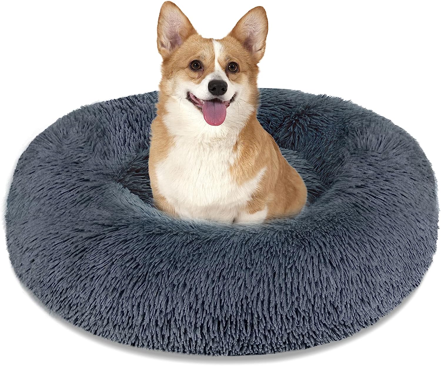 Calming Dog Bed Cat Bed, Washable Round Bed - 23/30/36