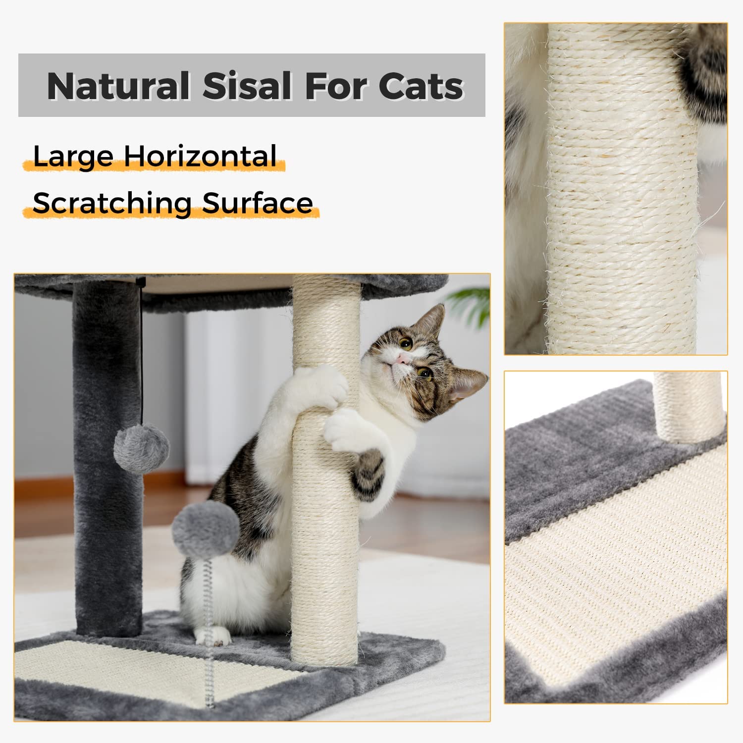 PAWZ Road Cat Scratching Post Bed, Featuring with Soft