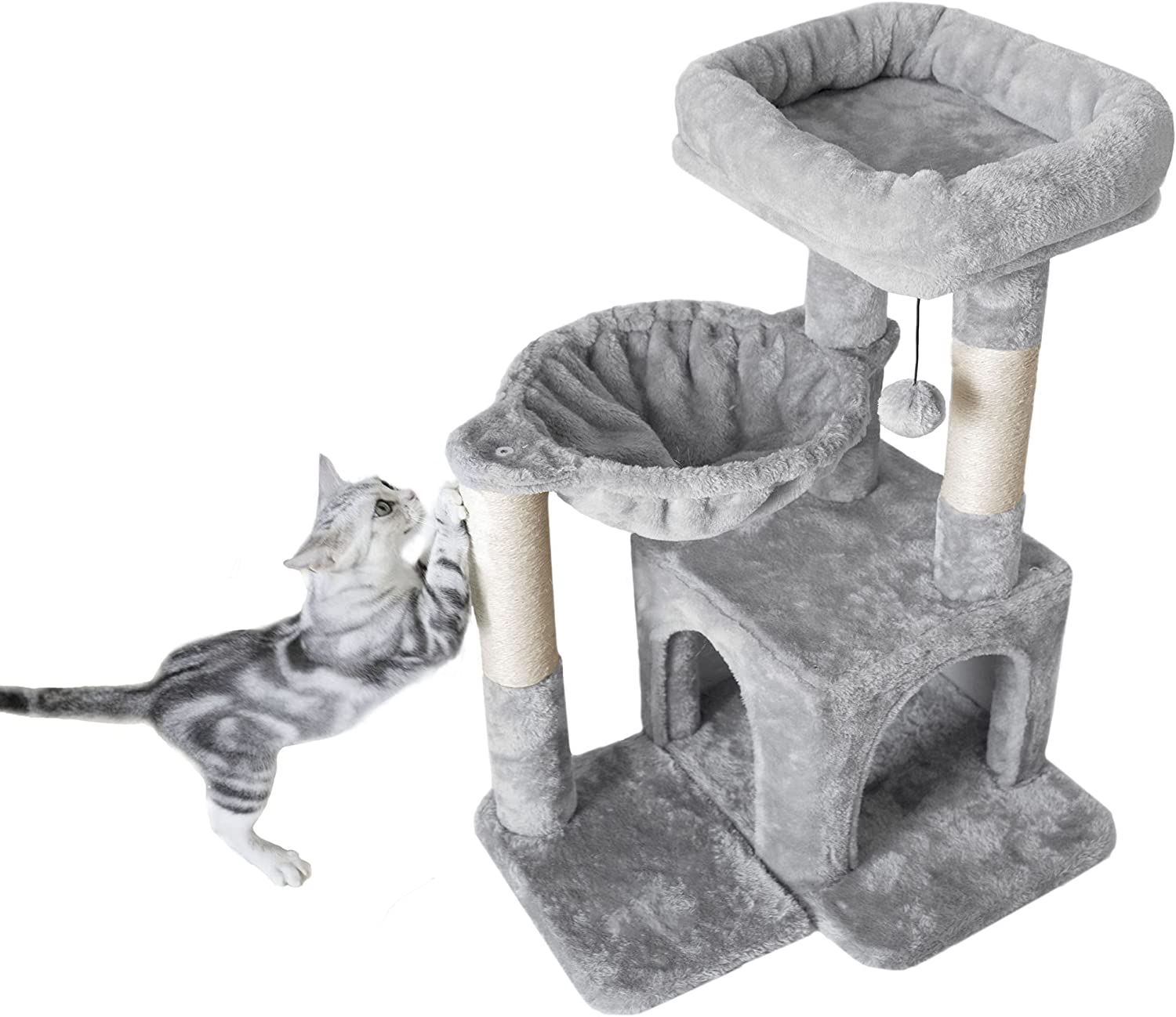 Pesofer Cat Tree, Small Cat Tower with Sisal