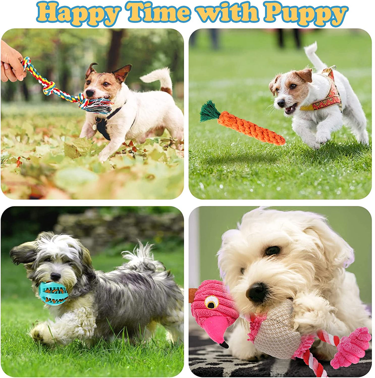 LOYEE 8 Pack Puppy Toys, Squeaky Plush Dog for Small