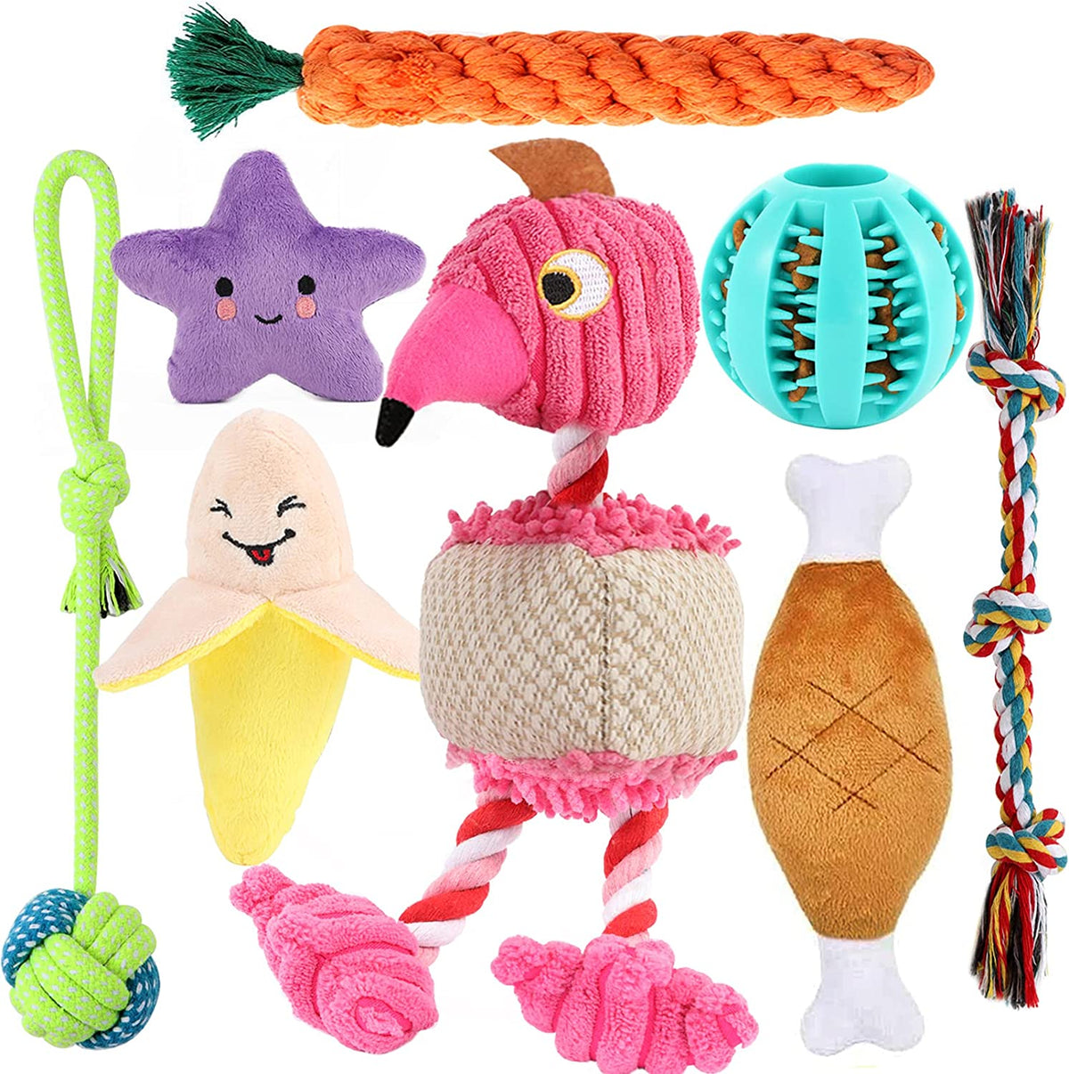 LOYEE 8 Pack Puppy Toys, Squeaky Plush Dog for Small