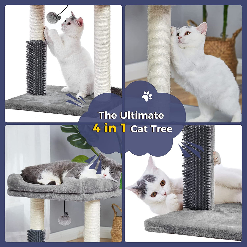 MeowSir Cat Tree 4 in 1 Cat Scratching Post Featuring