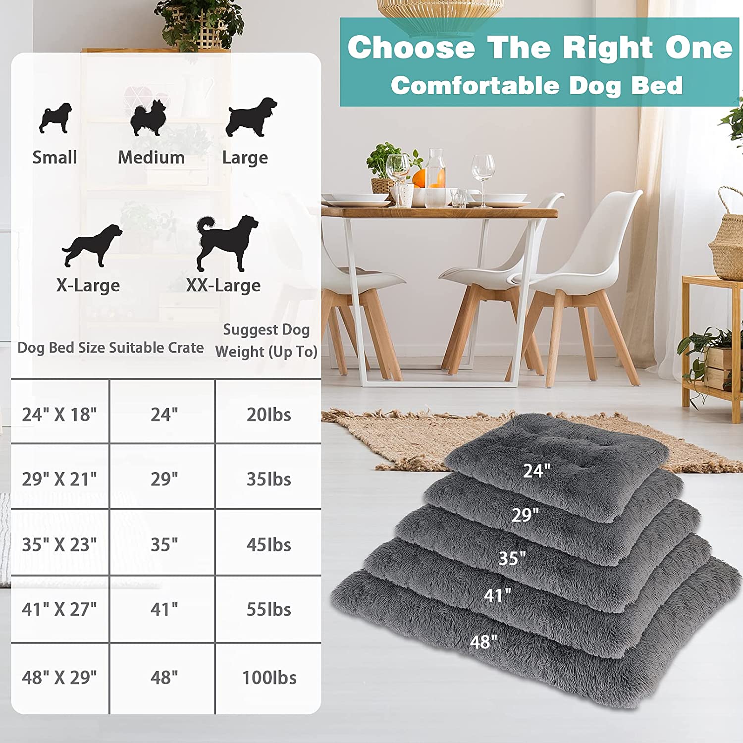 Dog Bed,Dog Mat Crate Pad,Dog beds for Large Dogs,