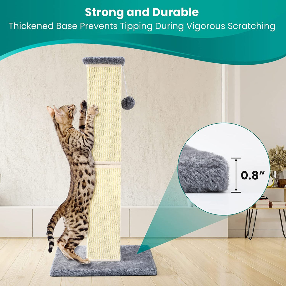 YULOYI Cat Scratching Post 32 Inch for Indoor Large