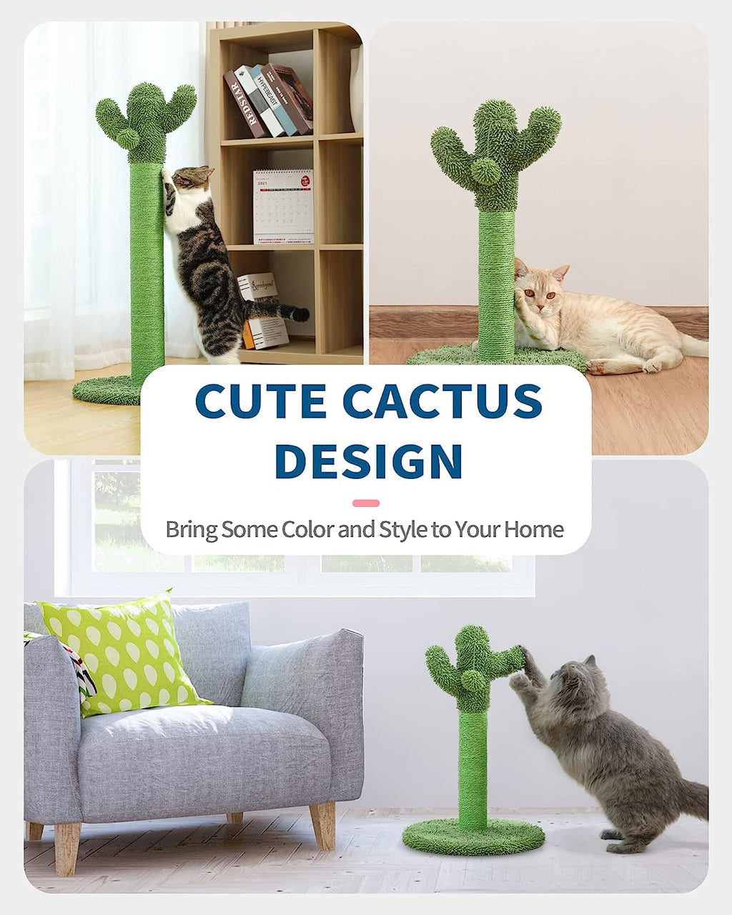 Made4Pets Cat Scratching Post, Cactus Cat Scratcher