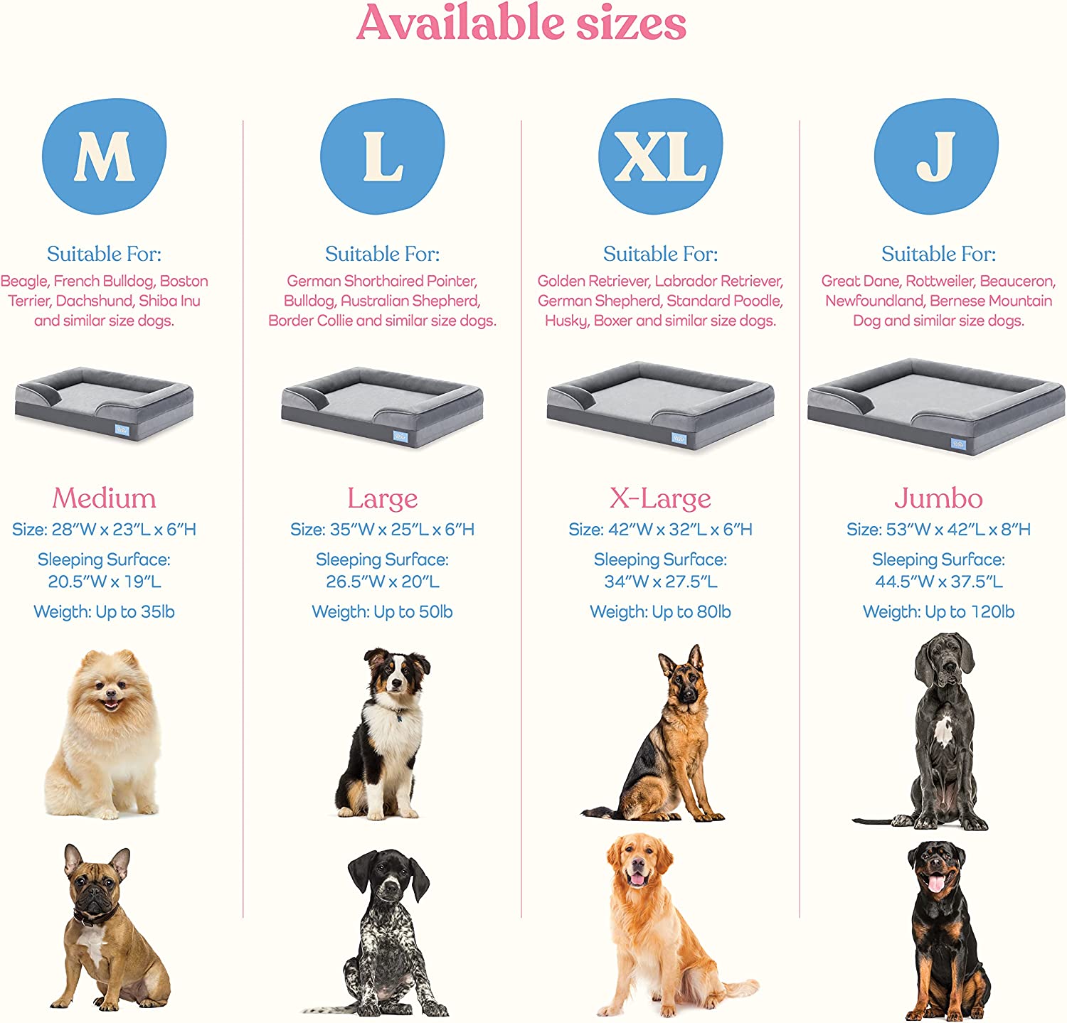 Orthopedic Sofa Dog Bed - Ultra Comfortable Beds for