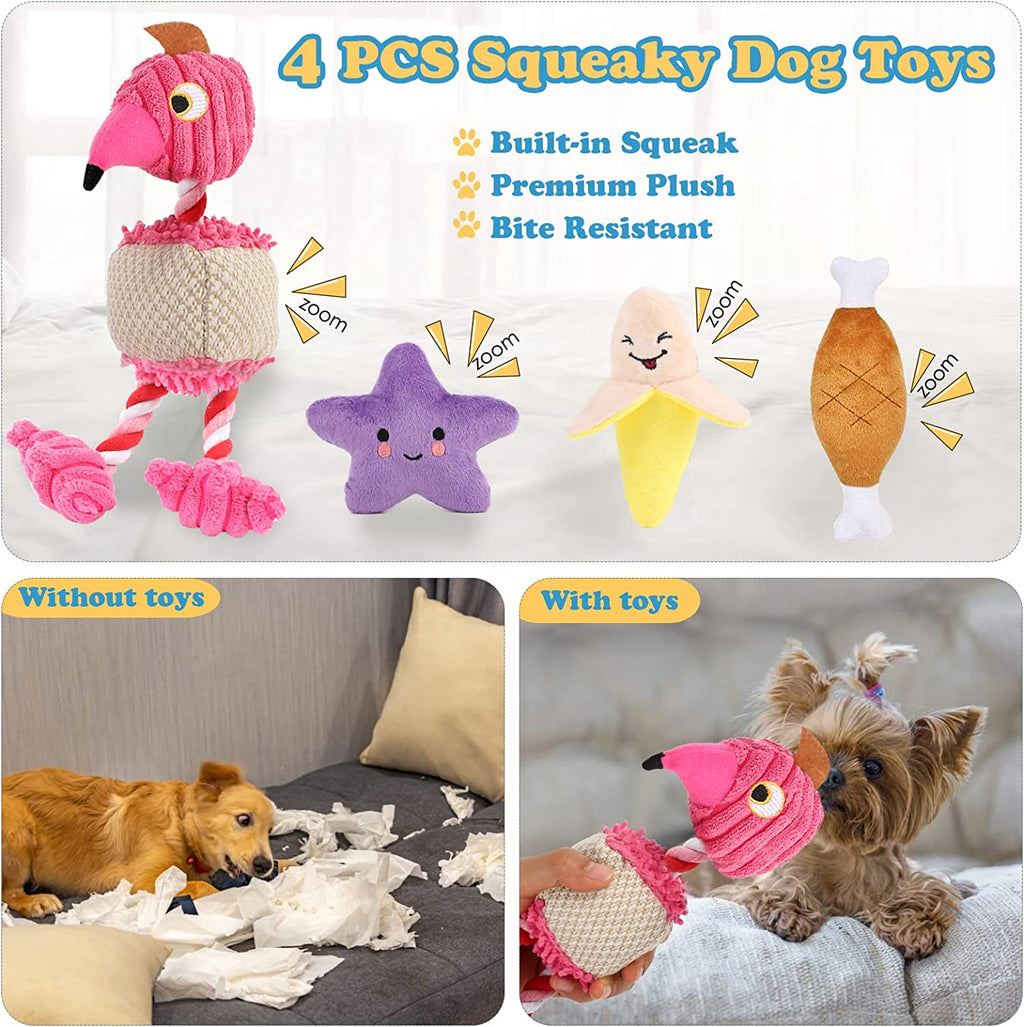 LOYEE 8 Pack Puppy Toys, Squeaky Plush Dog for Small