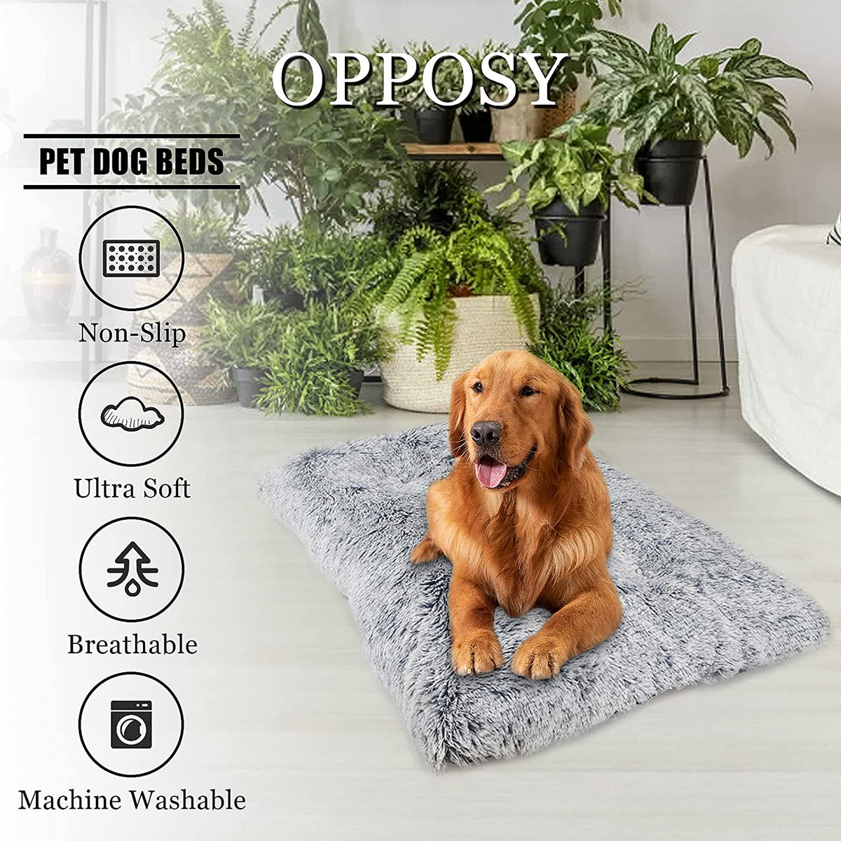 Washable Dog Bed beds for Large Dogs, Anti-Slip Crate