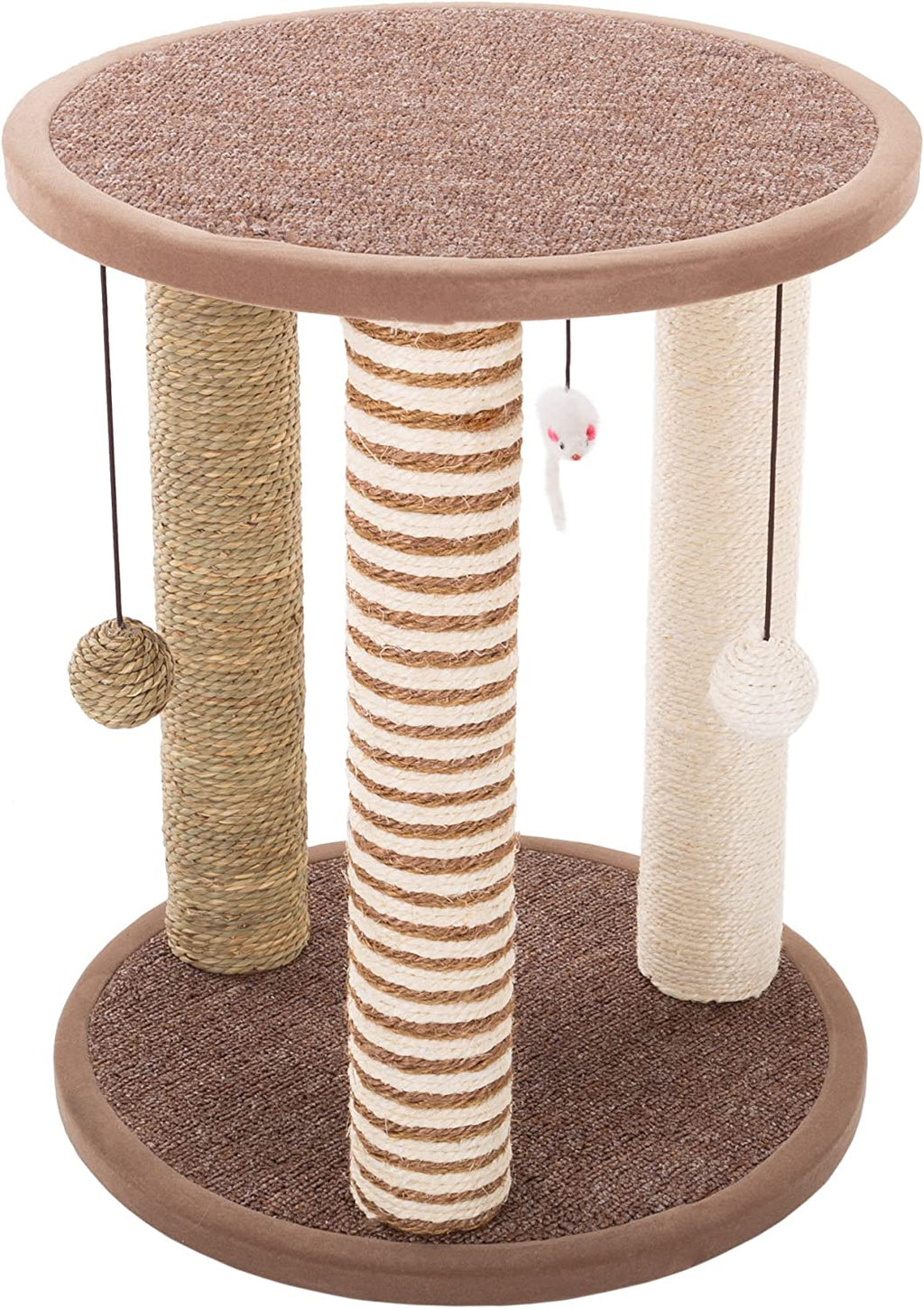 Cat Scratching Post - 3 Scratcher Posts with Carpeted