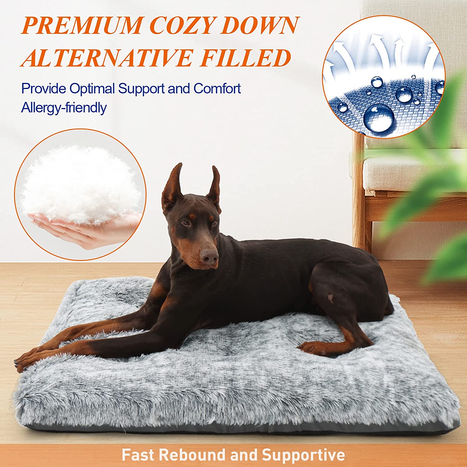 KISYYO Dog Beds for Large Dogs Fixable Deluxe Cozy
