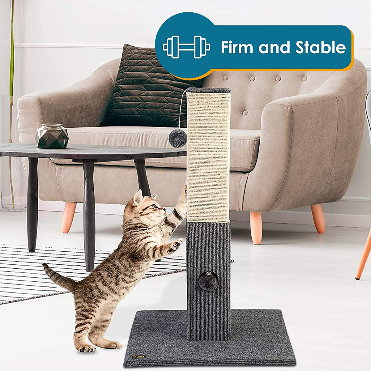 PAWBEE - 32" Cat Scratching Post - Tall Cat Scratching
