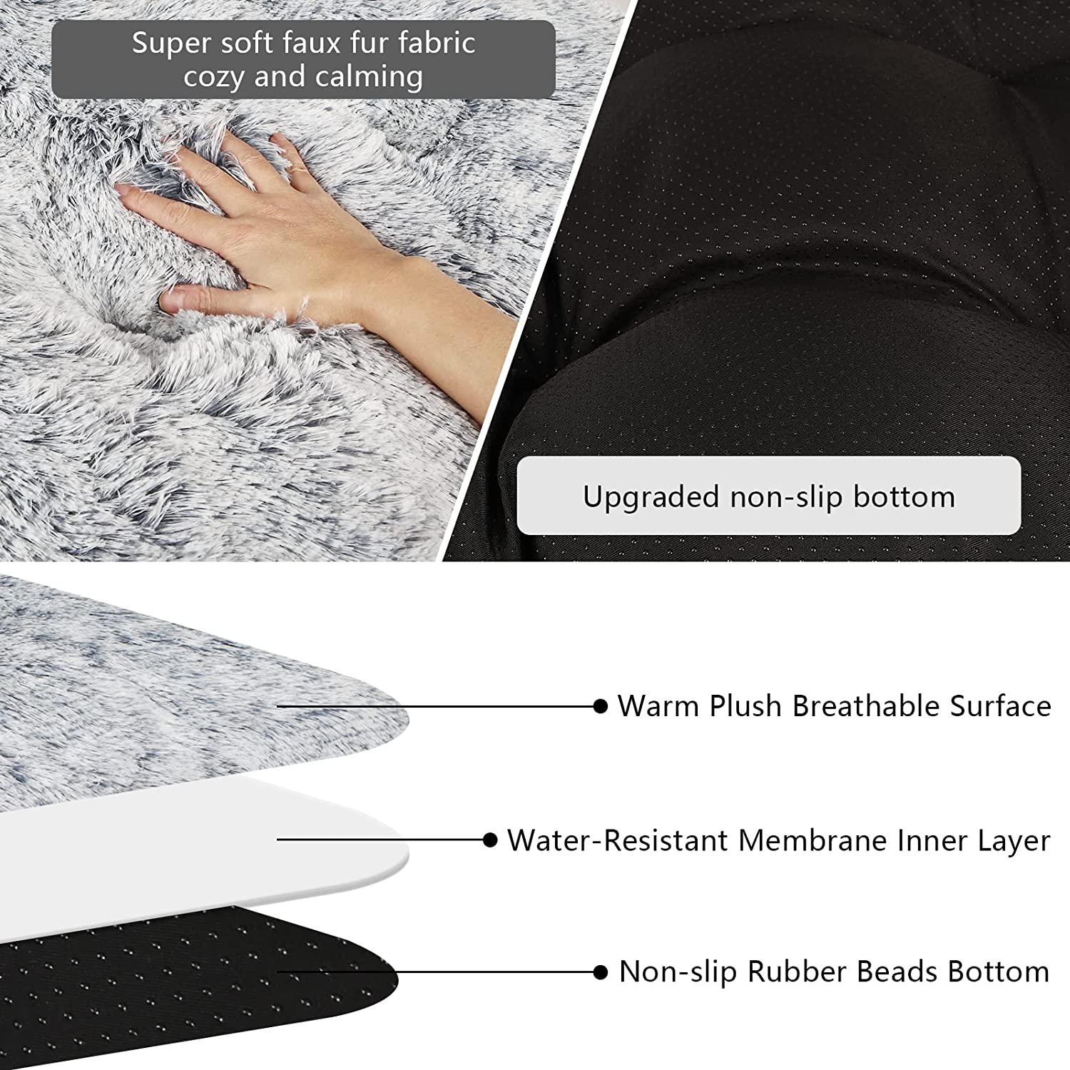 Washable Dog Bed beds for Large Dogs, Anti-Slip Crate